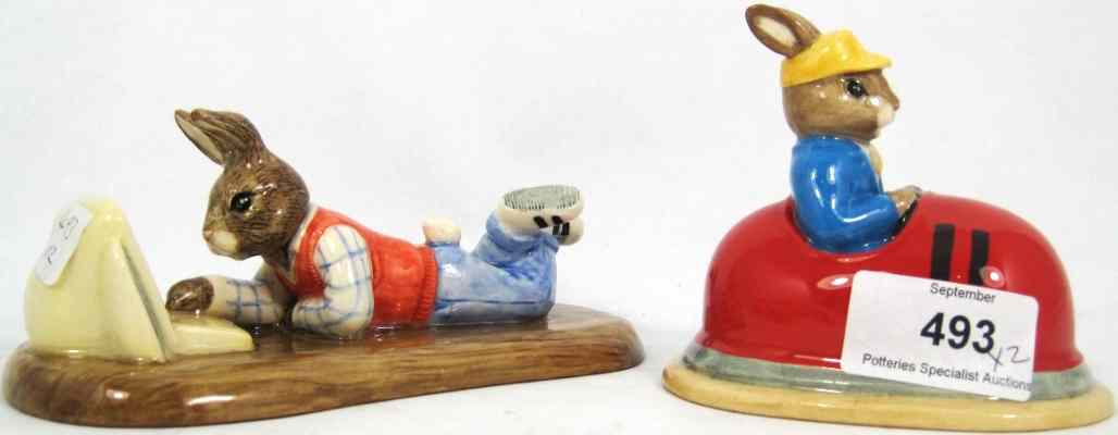 Appraisal: Royal Doulton Bunnykins figures On-Line Bunnykins DB And Dodgem Bunnykins