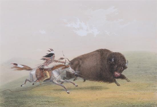 Appraisal: AFTER GEORGE CATLIN American - Buffalo Hunt Chase From Catlin's