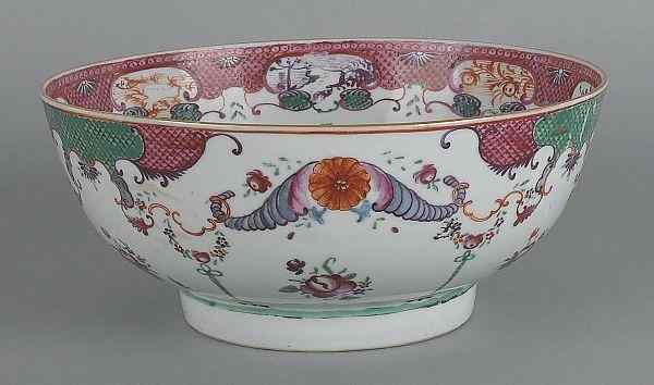 Appraisal: Chinese export porcelain punch bowl th c h dia