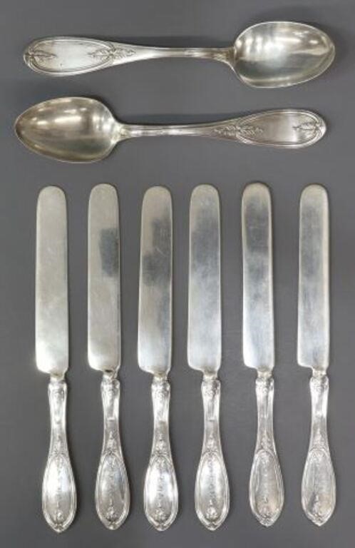 Appraisal: lot of American silver flatware in Olive type pattern including