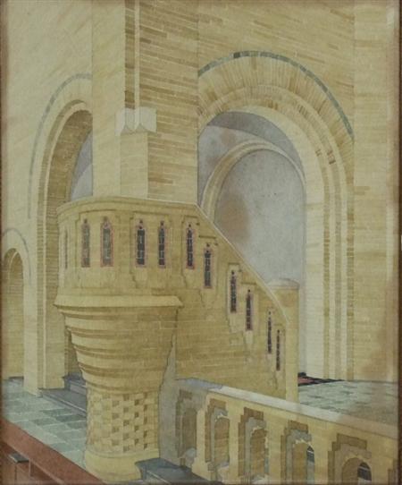 Appraisal: TH CENTURY DUTCH SCHOOL ARCHITECTURAL STUDY watercolour cm x cm