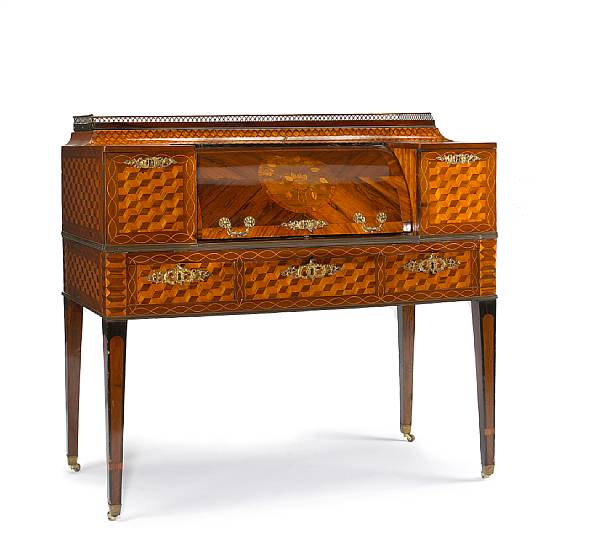 Appraisal: A superb Italian Neoclassical gilt bronze mounted parquetry marquetry kingwood