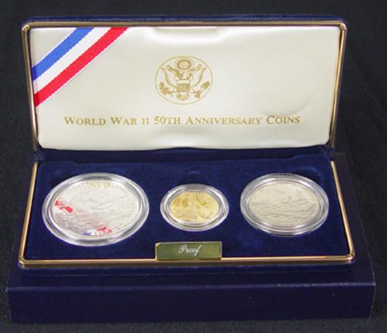 Appraisal: Three Piece WWII th Aniversary Commemorative - Proof Set Includes