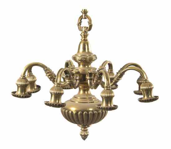 Appraisal: A Bronze Neoclassical Eight-Light Chandelier having a baluster form standard