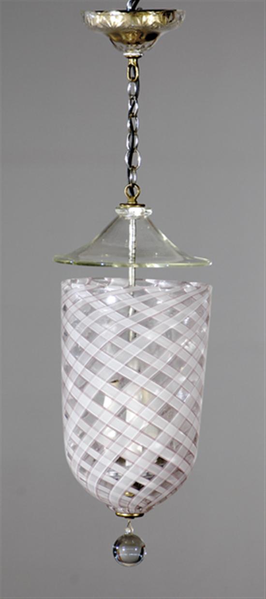 Appraisal: Venetian glass hall fixture smoke bell suspended on chain and