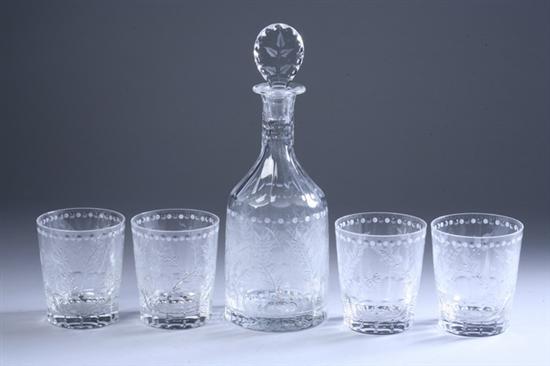 Appraisal: EIGHT-PIECE WILLIAM YEOWARD CRYSTAL COCKTAIL SET Fern pattern Including decanter