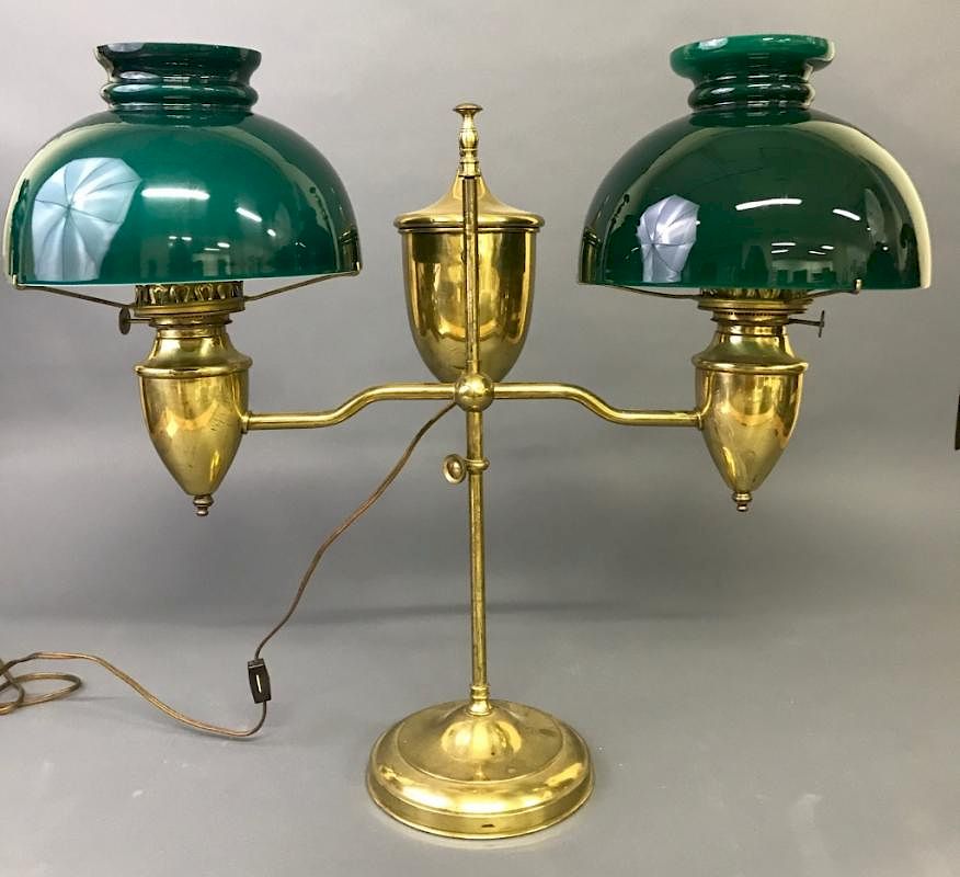 Appraisal: Brass Student Lamp Brass student lamp by Eagle converted to