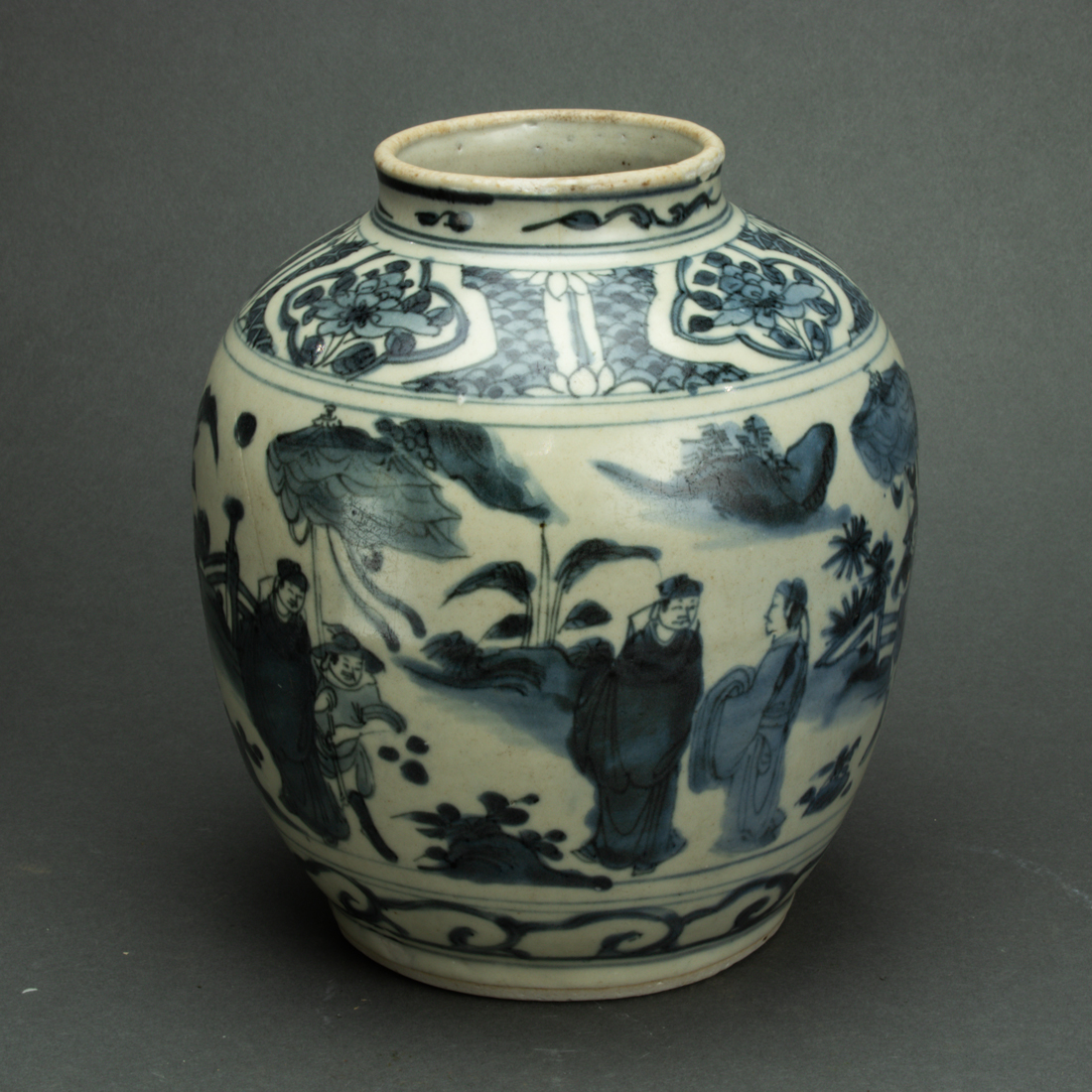 Appraisal: UNDERGLAZE BLUE JAR Underglaze blue jar