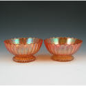 Appraisal: Lot of two carnival glass ribbed bowls Unmarked Excellent condition