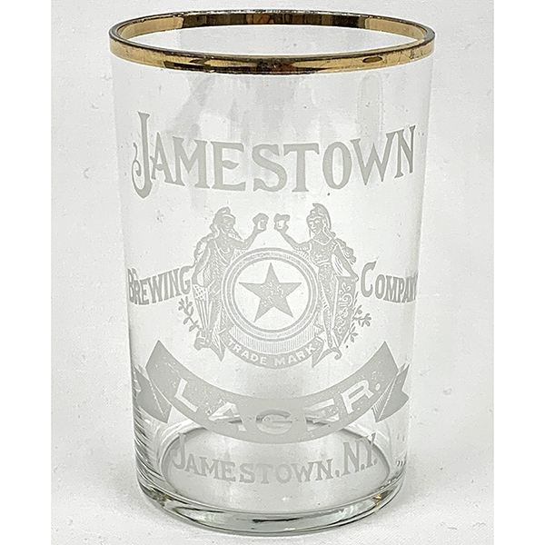 Appraisal: Jamestown Brewing Lager Pre-proh Etched Shell GlassReference n aBrewery Jamestown