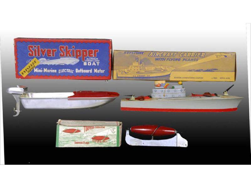 Appraisal: Lot of American Made Toy Boats with Original Bo Description