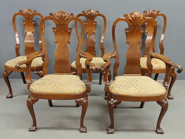 Appraisal: - Set of Philadelphia Queen Anne style ornately carved walnut