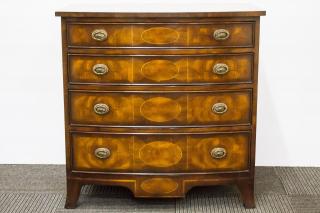 Appraisal: Theodore Alexander Regency Regency-style Theodore Alexander four-drawer bowfront chest of