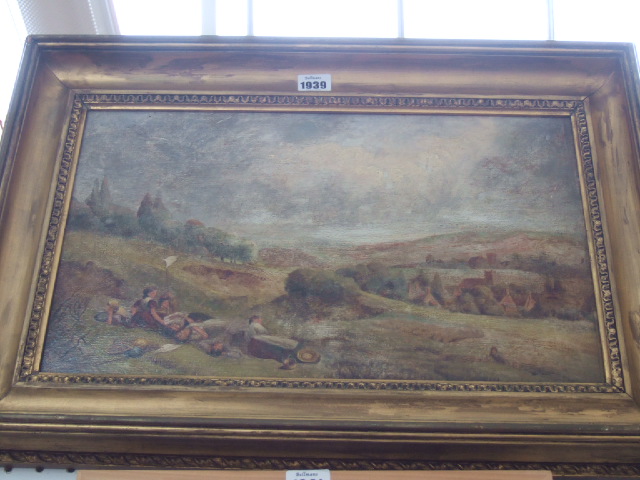 Appraisal: English School th century Figures resting in a rural landscape