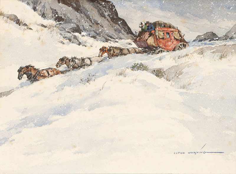 Appraisal: Lloyd Harting - Orange County CA Stagecoach in the Snow