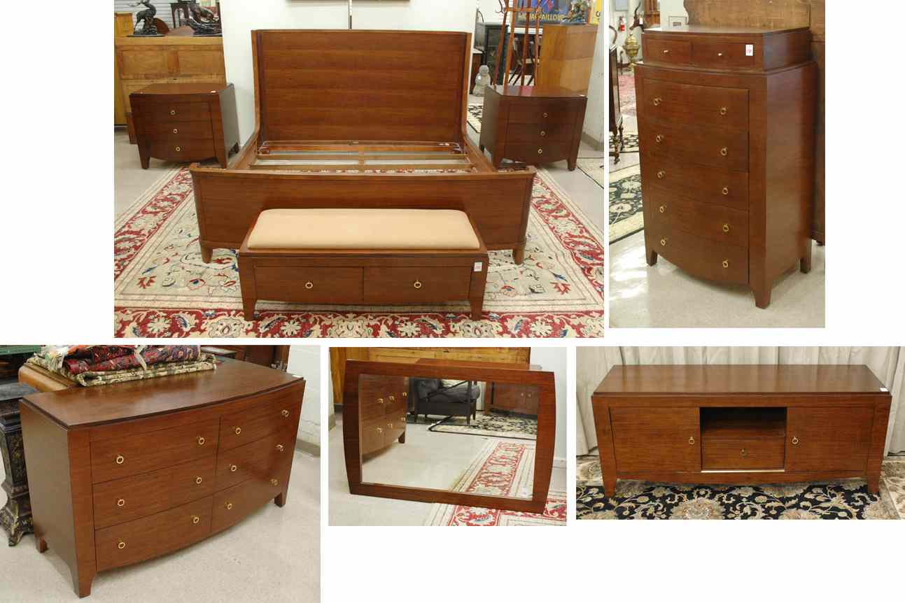 Appraisal: EIGHT-PIECE KING BEDROOM FURNITURE SET ''Mercer'' line by Brownstone Furniture