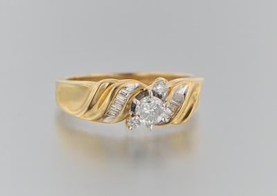 Appraisal: A Ladies' Diamond Ring k yellow gold ring set with