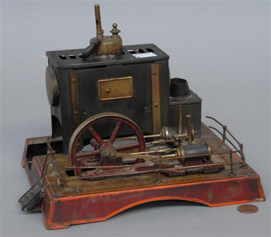 Appraisal: ANTIQUE TOY STEAM ENGINE For powering accessories H W D