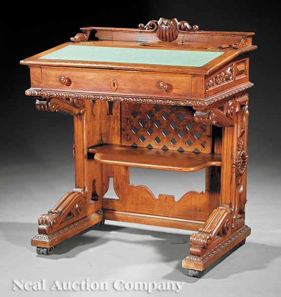 Appraisal: An American House of Representatives Oak Desk c attributed to