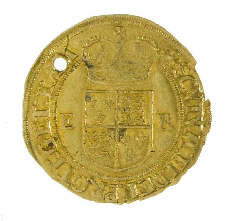 Appraisal: ELIZABETH I HALF POUND mm cross crosslet very minor clipping