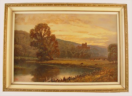 Appraisal: NELKE Alexander American th Century Landscape with cows and castle