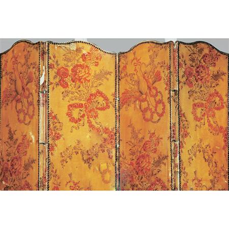 Appraisal: Louis XVI Style Painted Four-Panel Folding Screen Estimate -