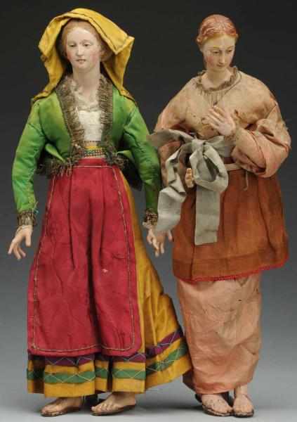 Appraisal: Lot of Neapolitan Cr che Figures Lady with terra cotta