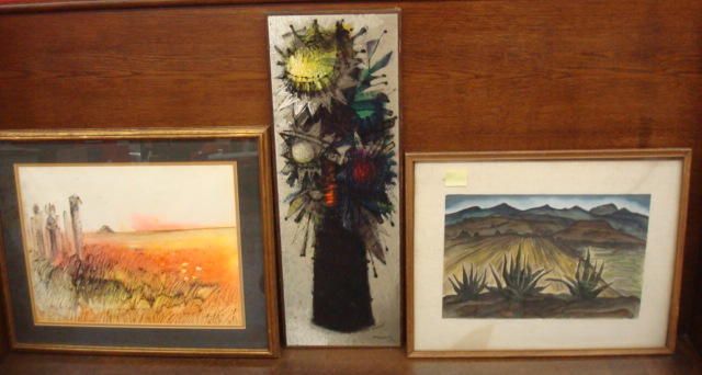 Appraisal: Paintings watercolours oil Oil still life signed C Prats probably