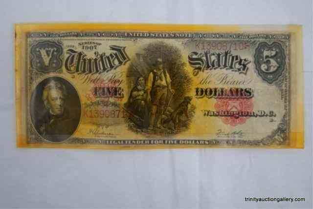 Appraisal: Five Dollar ''Wood Chopper'' Large Note RareThis is for a