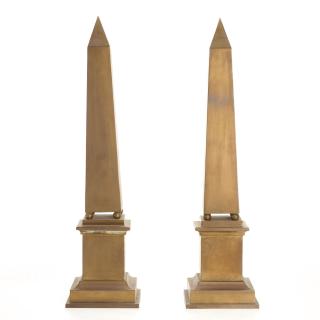 Appraisal: Tall pair Modern Italian brass obelisks Tall pair Modern Italian