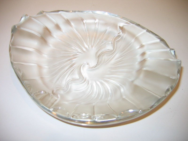 Appraisal: LALIQUE FRANCE Frosted to clear oblong ashtray etched signature l