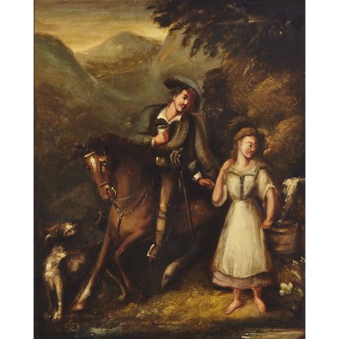 Appraisal: Scottish Victorian School GALLANT HORSEMAN AND HIS DOG HUNTING WITH