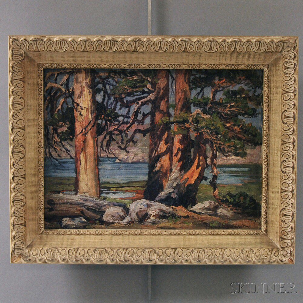 Appraisal: Eugene Pierre Franquinet American - Landscape with Redwoods Five Lakes