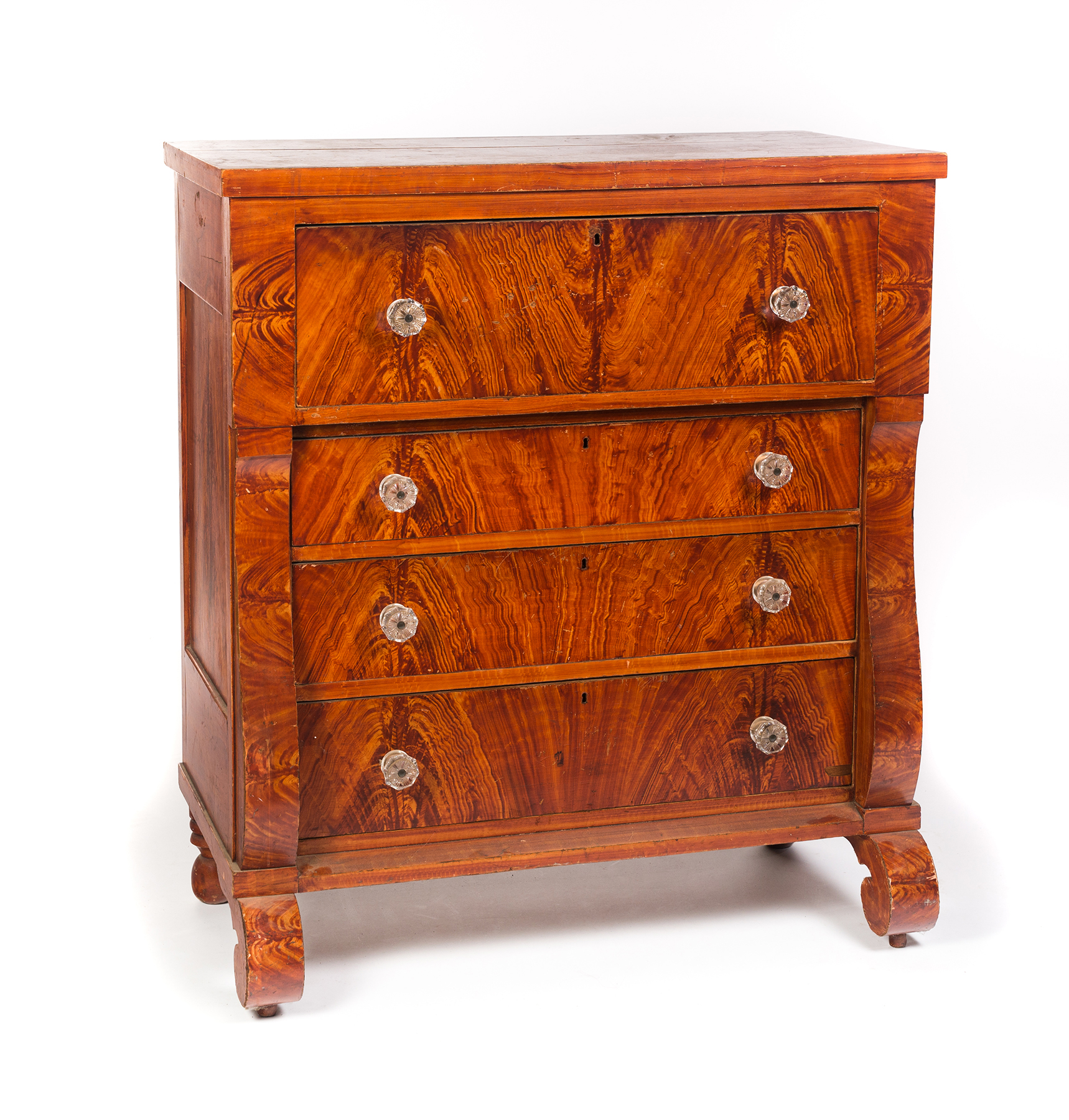 Appraisal: PENNSYLVANIA DECORATED EMPIRE CHEST OF DRAWERS Mid th century pine