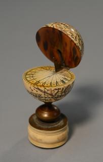 Appraisal: th C miniature ivory world globe th C miniature ivory