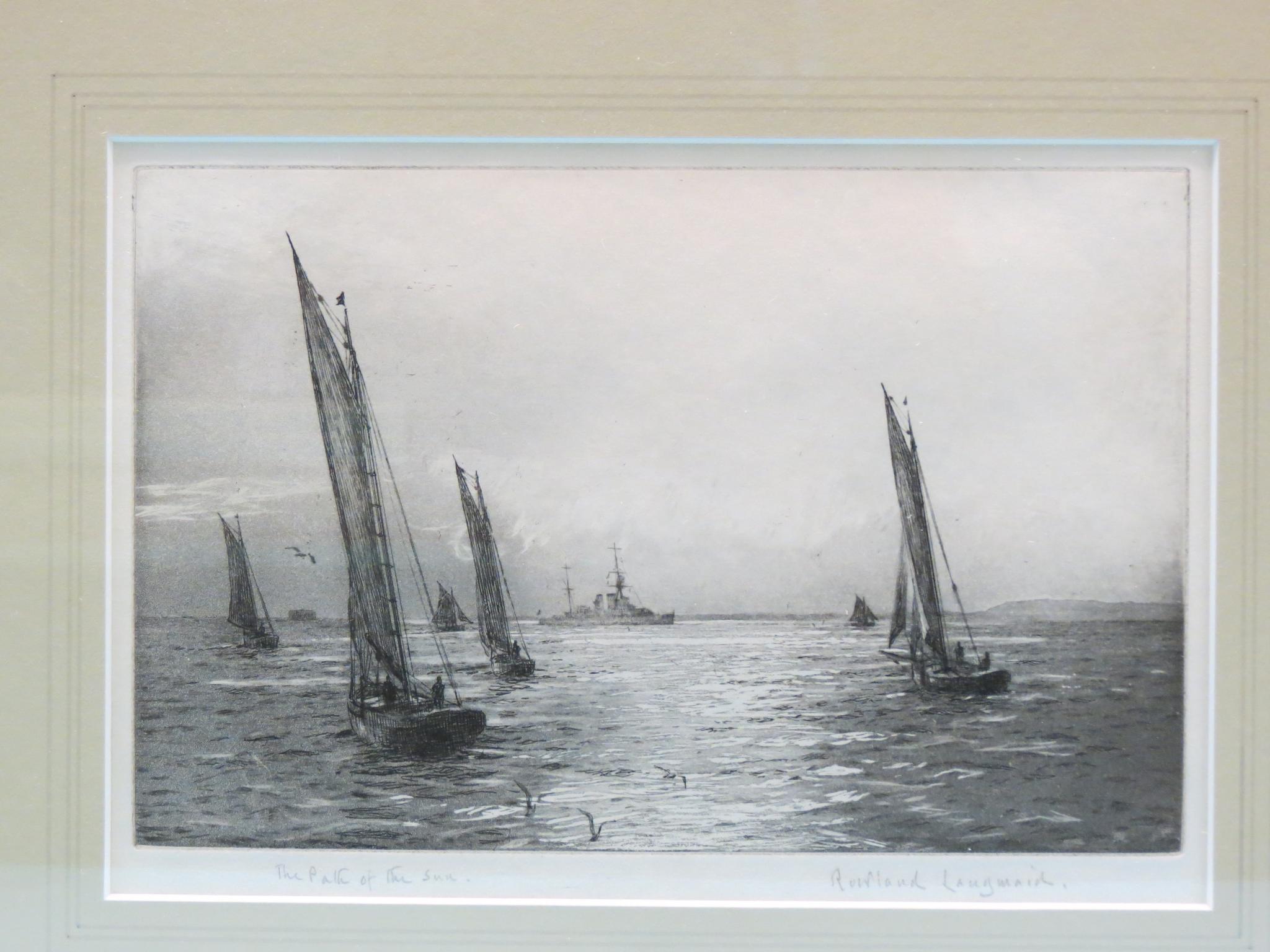 Appraisal: Rowland Langmaid - marine etching entitled The Path of the