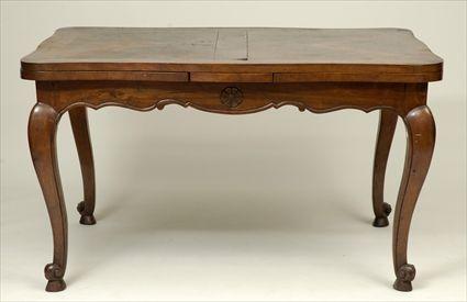 Appraisal: French Provincial-Style Walnut Draw-Leaf Dining Table x x in