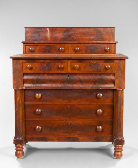 Appraisal: American Late Classical Flame Mahogany and Cherry Chest of Drawers