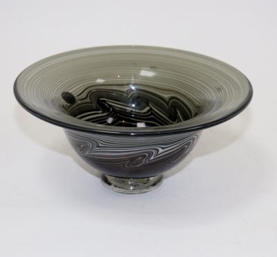 Appraisal: Sanders Wallace an art glass footed bowl of swirling black