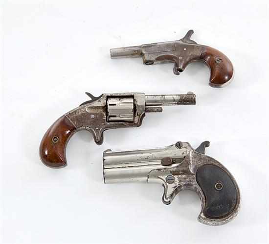 Appraisal: James Reid pocket revolver unmarked pocket pistol and Remington over-and-under