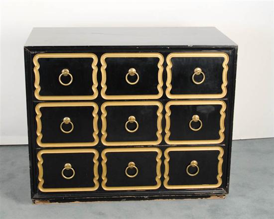 Appraisal: Dorothy Draper Espana Chest for Heritage Black and Gold -Drawer