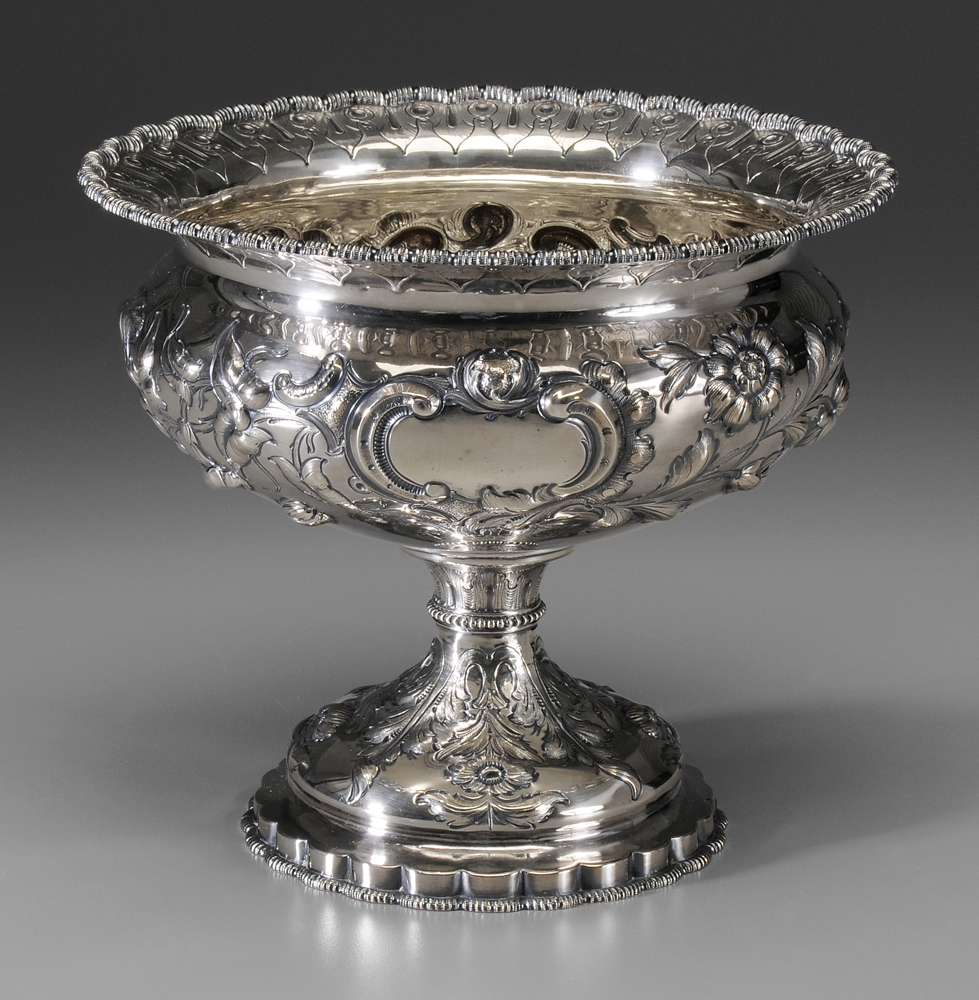 Appraisal: Tiffany Grosjean Woodward Coin Silver Center Bowl American scalloped rim