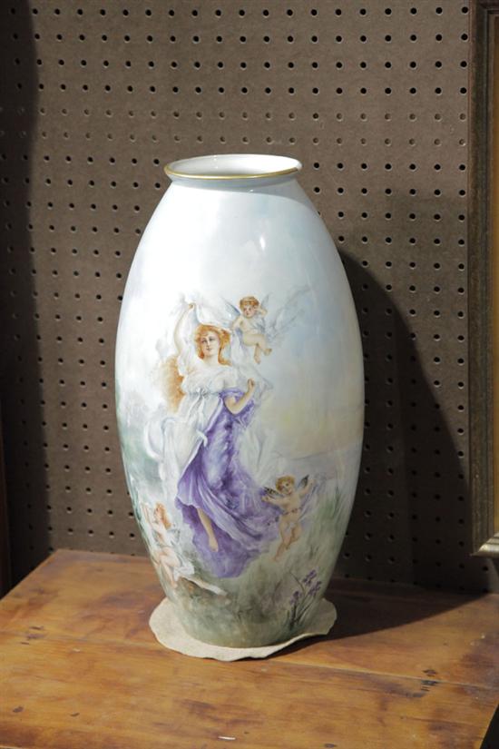 Appraisal: PORCELAIN FLOOR VASE Willets Belleek vase with a woman in