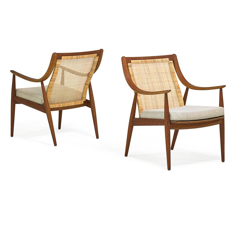 Appraisal: ORLA MOLGAARD-NIELSEN Pair of armchairs Condition Report Older restoration and