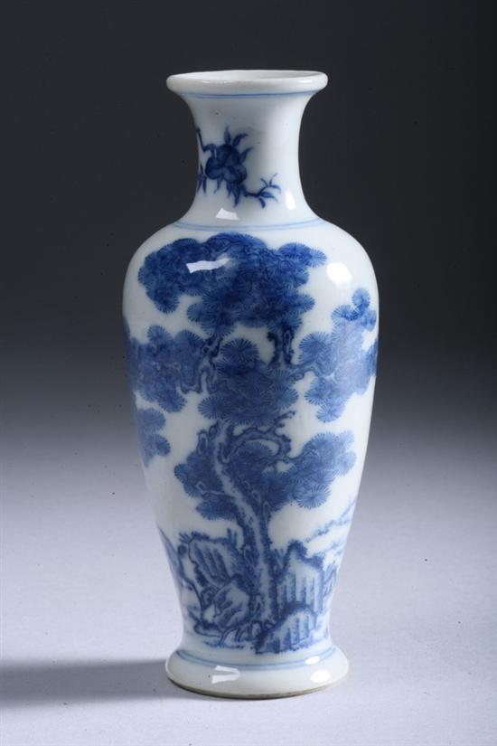 Appraisal: CHINESE BLUE AND WHITE PORCELAIN VASE double circle underglazed blue