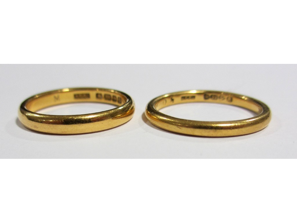 Appraisal: Two ct gold wedding bands gms