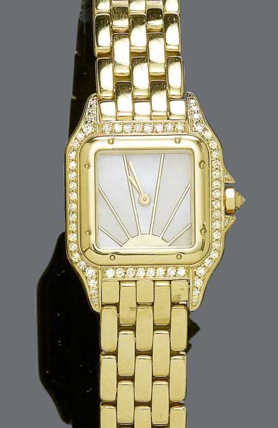 Appraisal: DIAMOND LADY'S WRISTWATCH CARTIER PANTHERE s Yellow gold Ref WF