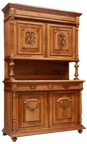 Appraisal: French walnut sideboard late th c molded cornice over dual