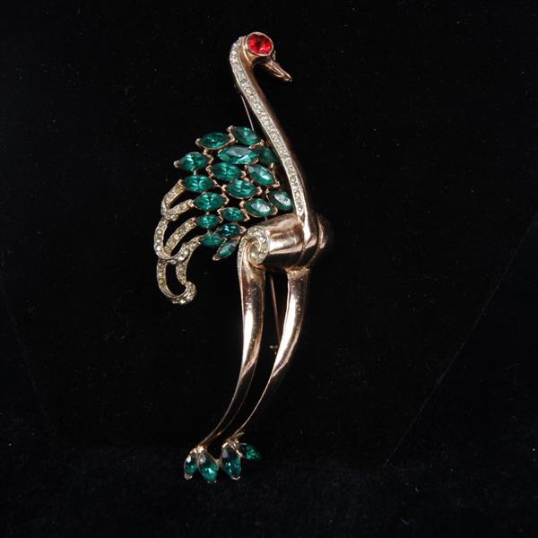 Appraisal: Coro Craft Corocraft Sterling Gold Pave Emerald and Ruby Jeweled