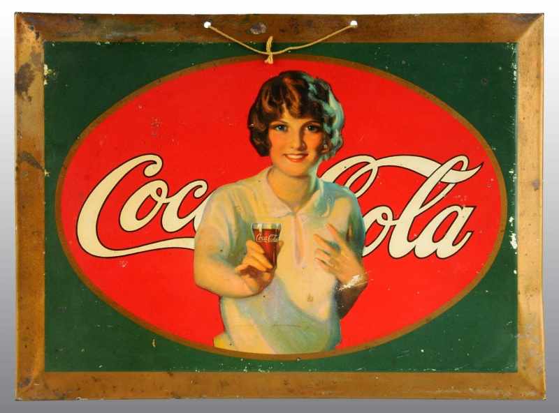 Appraisal: Tin Coca-Cola Sign Description Scarce item Some random foxing stains